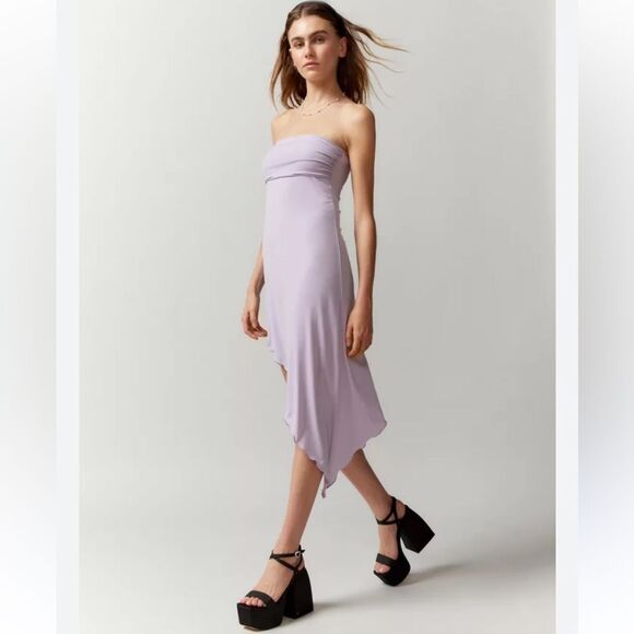 NWOT Urban Outfitters Asymmetrical Midi Dress - Picture 2 of 10